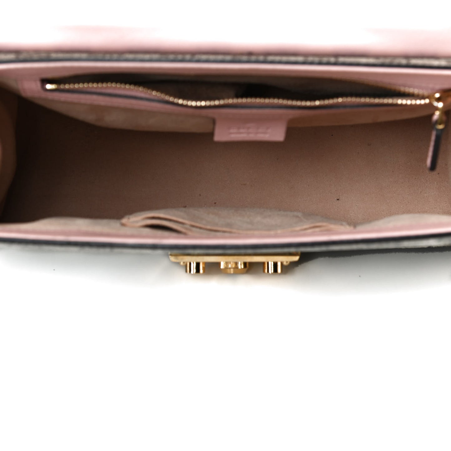 GG Supreme Monogram Calfskin Medium Padlock Shoulder Bag Beige Perfect Pink