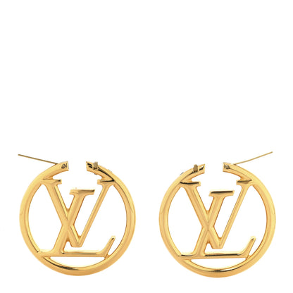 Louis Vuitton Metal Louise Hoop Earrings Gold 3 of 5
