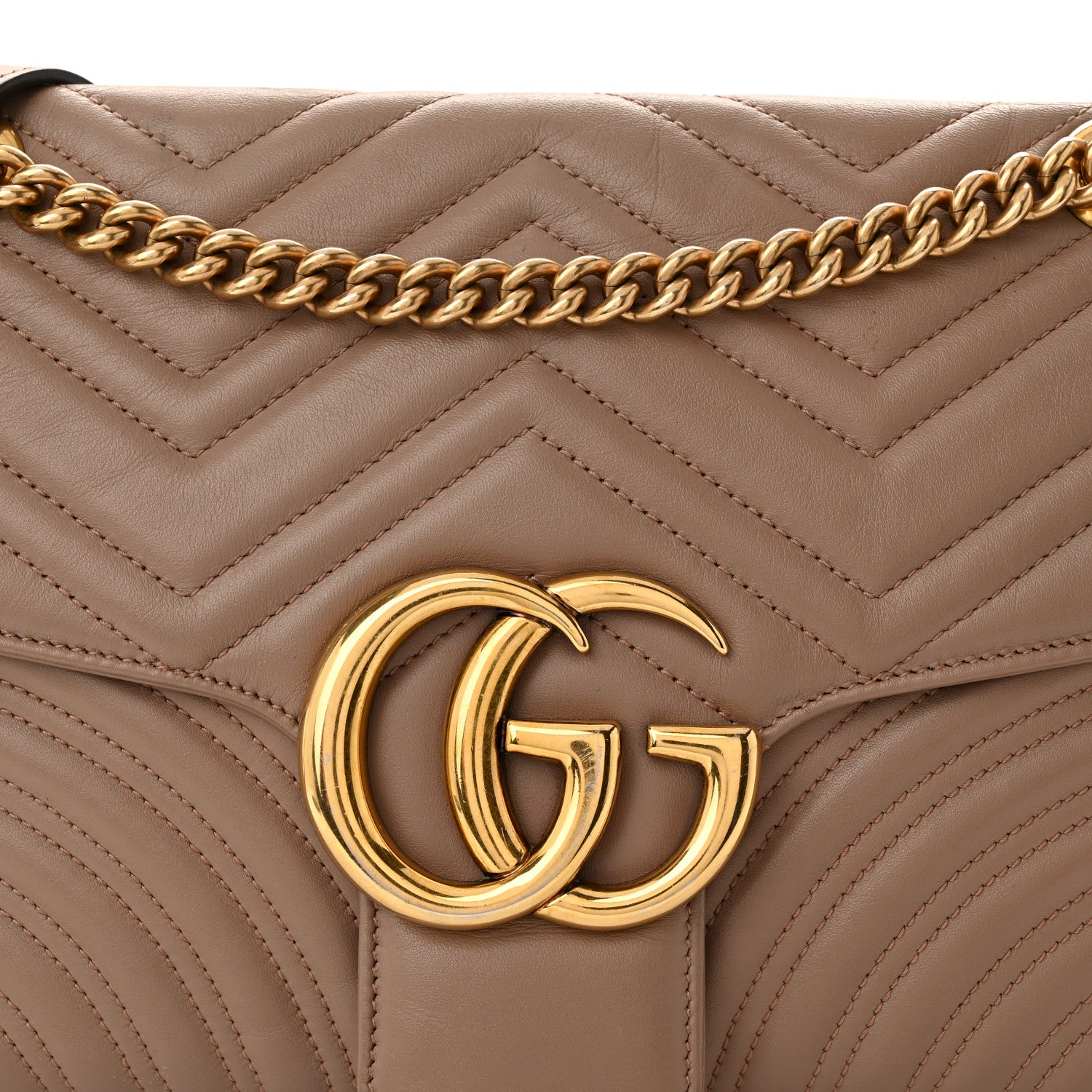 Gucci Calfskin Matelasse Medium GG Marmont Shoulder Bag Porcelain Rose 8 of 11