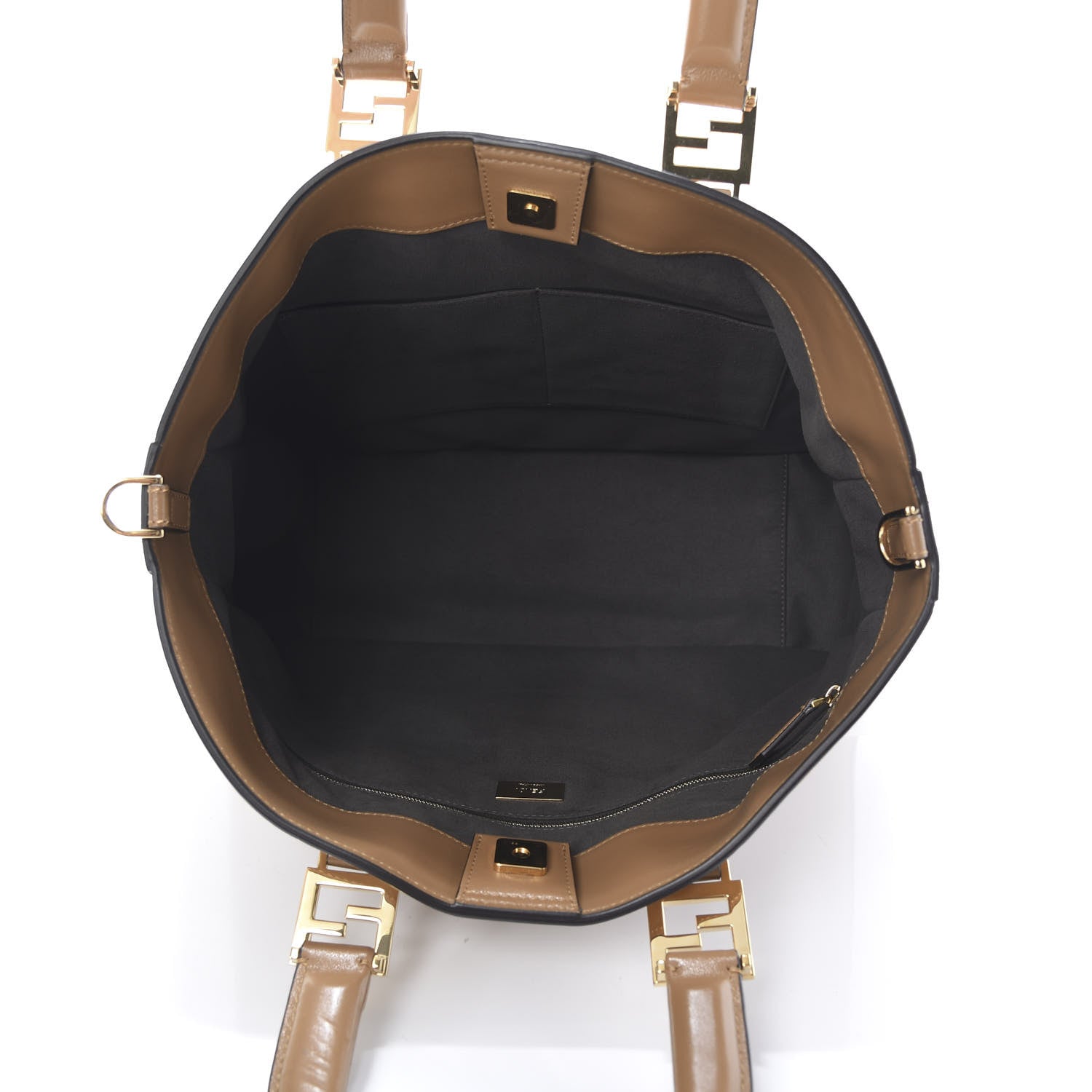 Fendi Vitello Glacier Medium FF Tote Nocciola 5 of 12