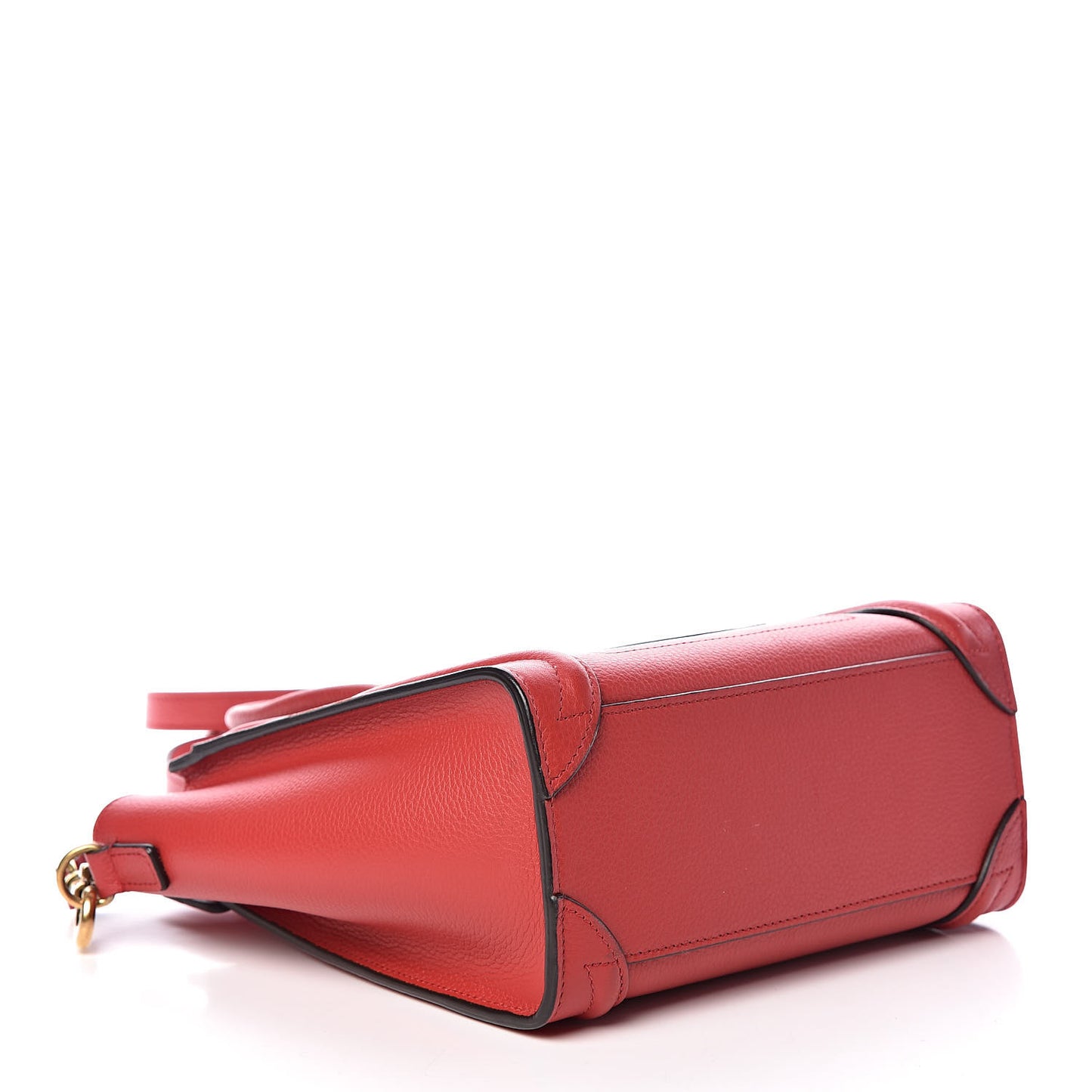 Drummed Calfskin Nano Luggage Red