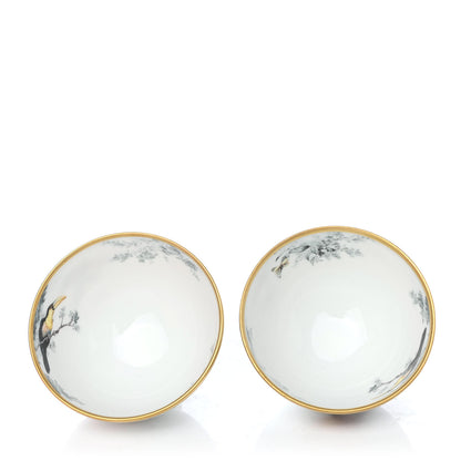 Hermes Porcelain Carnets d'Equateur Medium Bowl Set of 2 3 of 4
