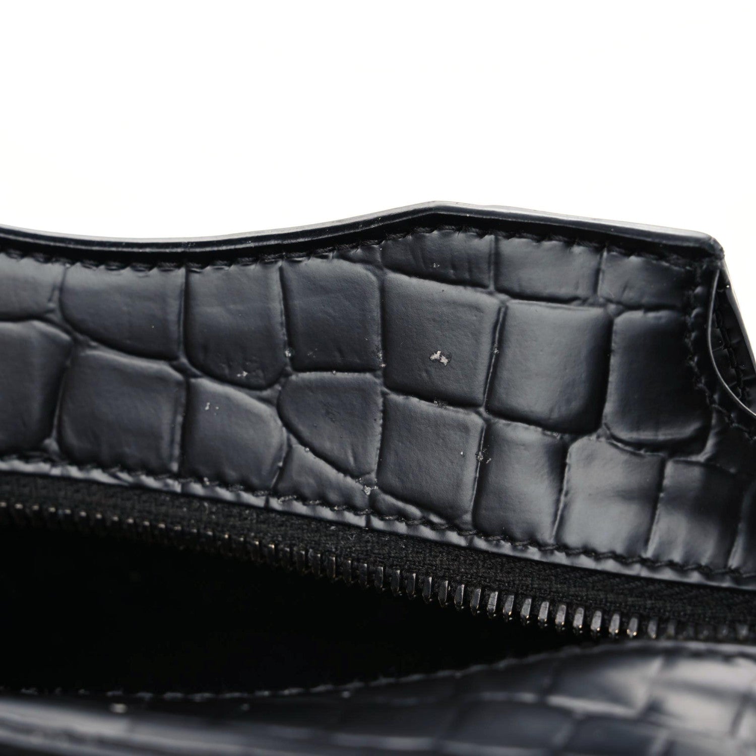 Balenciaga Semi Shiny Calfskin Crocodile Embossed Neo Classic Black Hardware Mini City Black 17 of 17