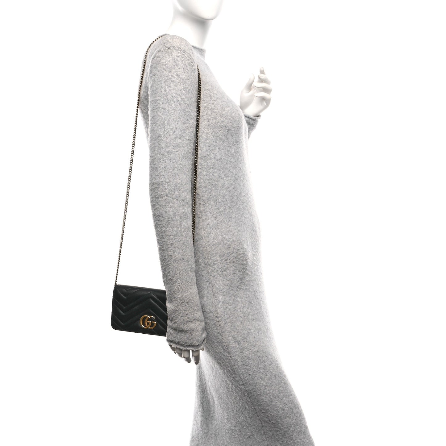 Calfskin Matelasse GG Marmont Mini Bag Black