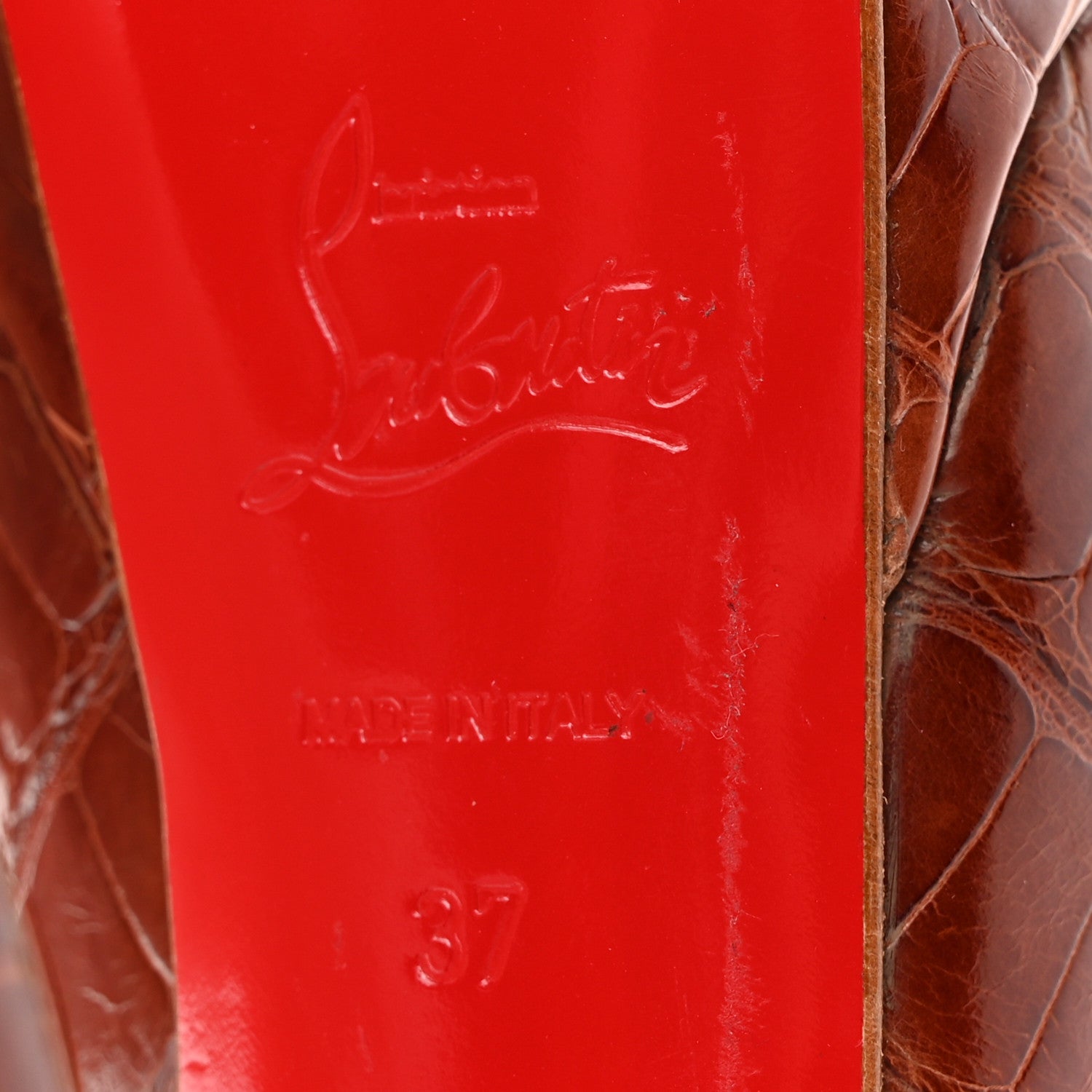 Christian Louboutin Alligator Altadama 140 Pumps 37 Rubis 6 of 11
