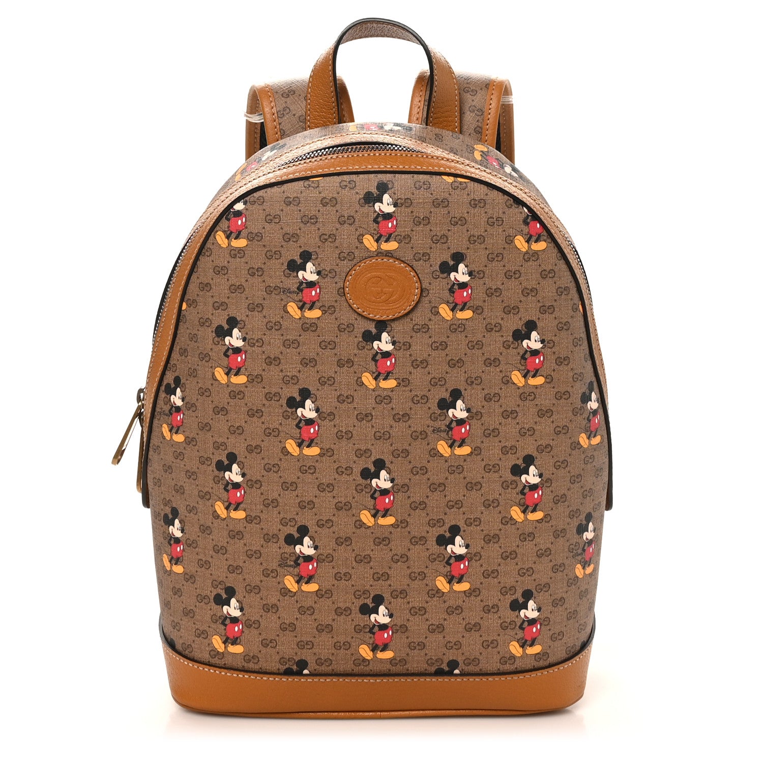Gucci X DISNEY Mini Vintage GG Supreme Monogram Mickey Mouse Small Dome Backpack Beige Vintage Sun Oil 1 of 10