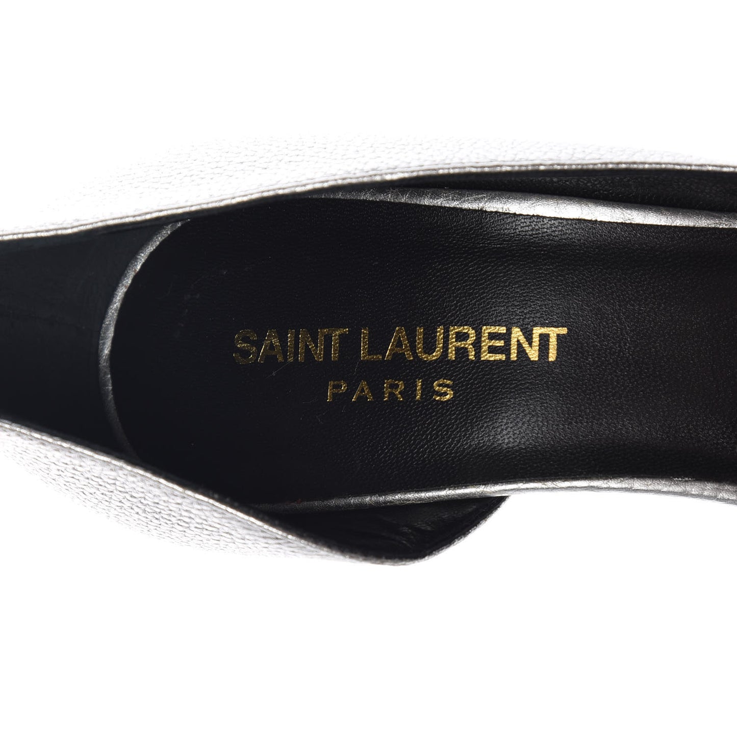 Metallic Grained Calfskin Janis 105 D'Orsay Pumps 38.5 Argento
