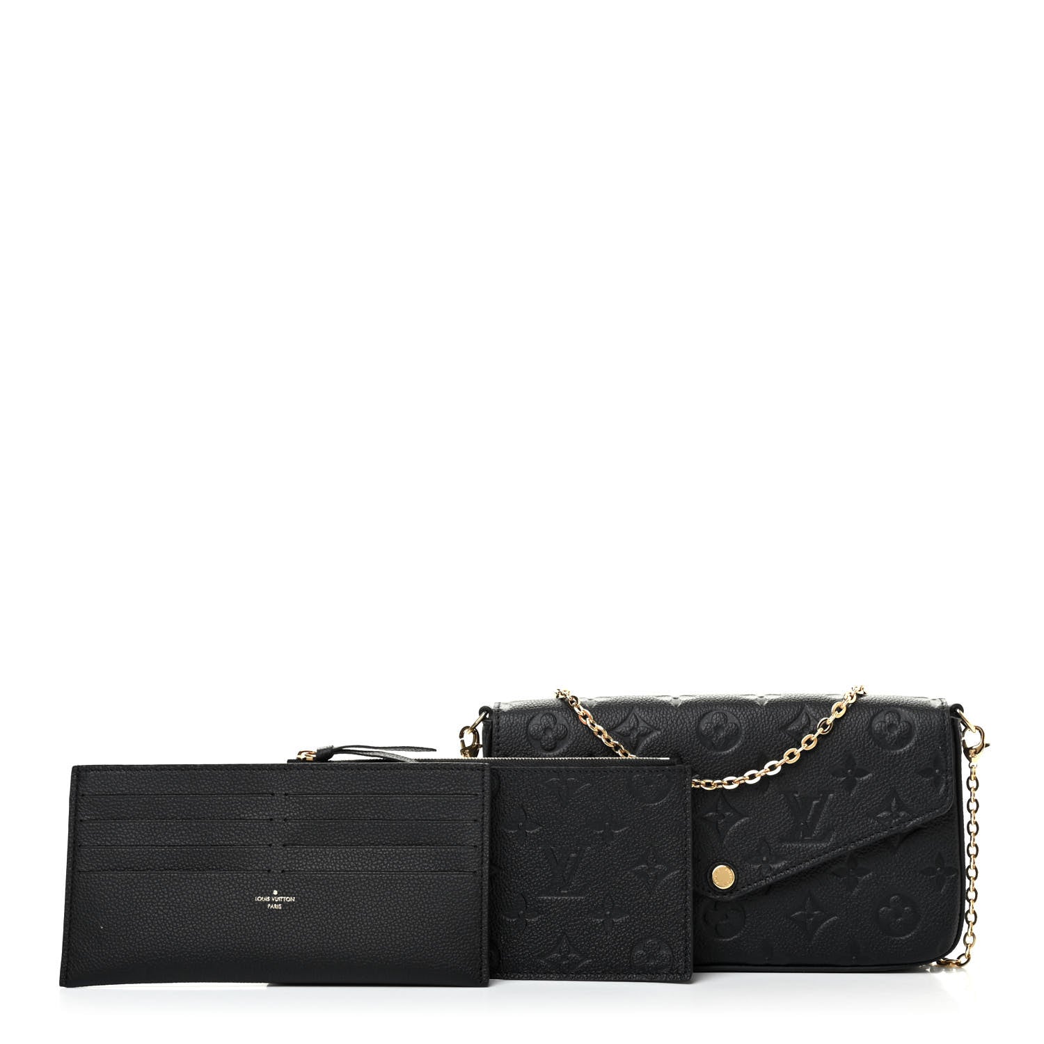 Louis Vuitton Empreinte Pochette Felicie Chain Wallet Black 4 of 7