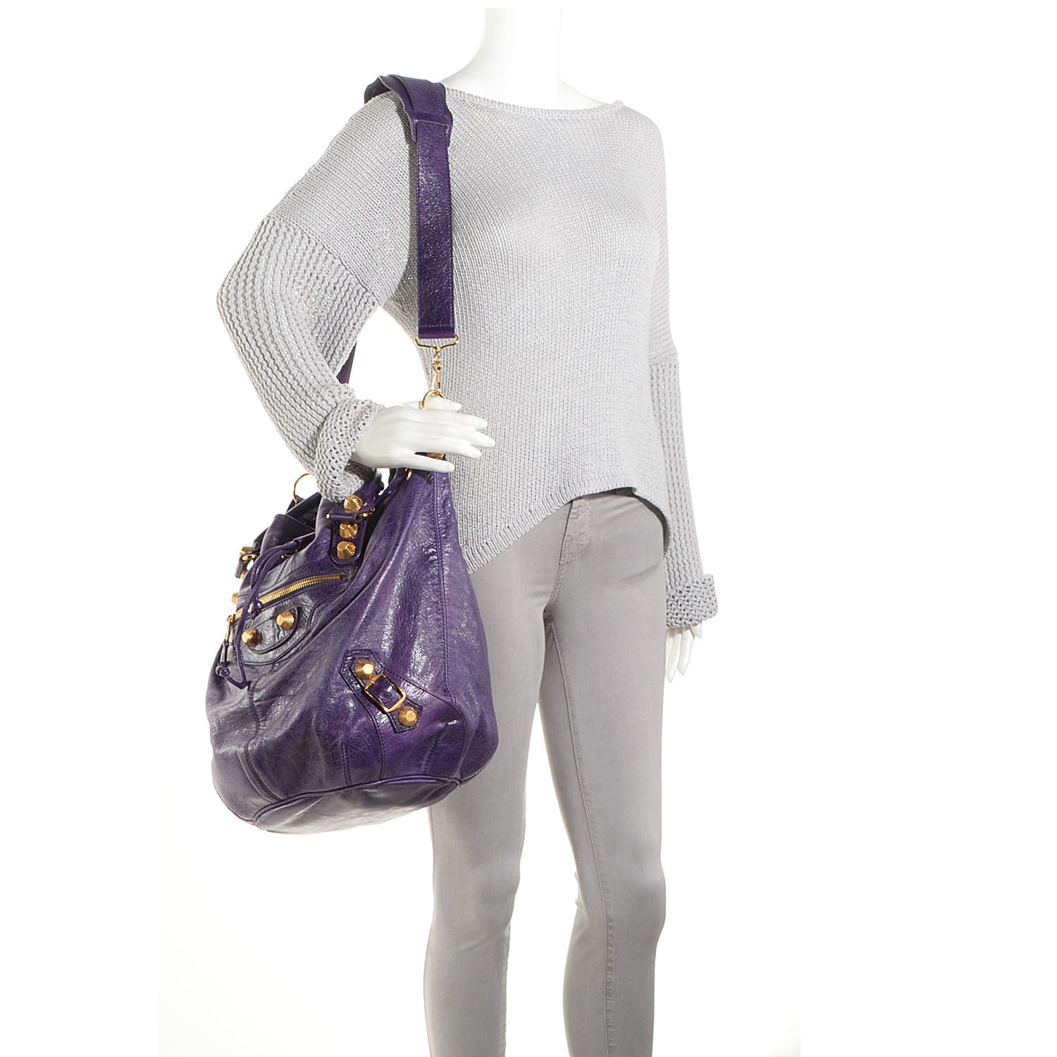 Balenciaga Agneau Giant 21 Gold Hardware Pompon Raisin 2 of 10