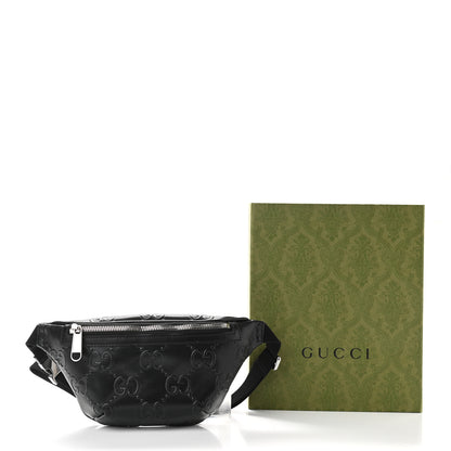 Gucci Calfskin GG Tennis Embossed Belt Bag Black 11 of 11