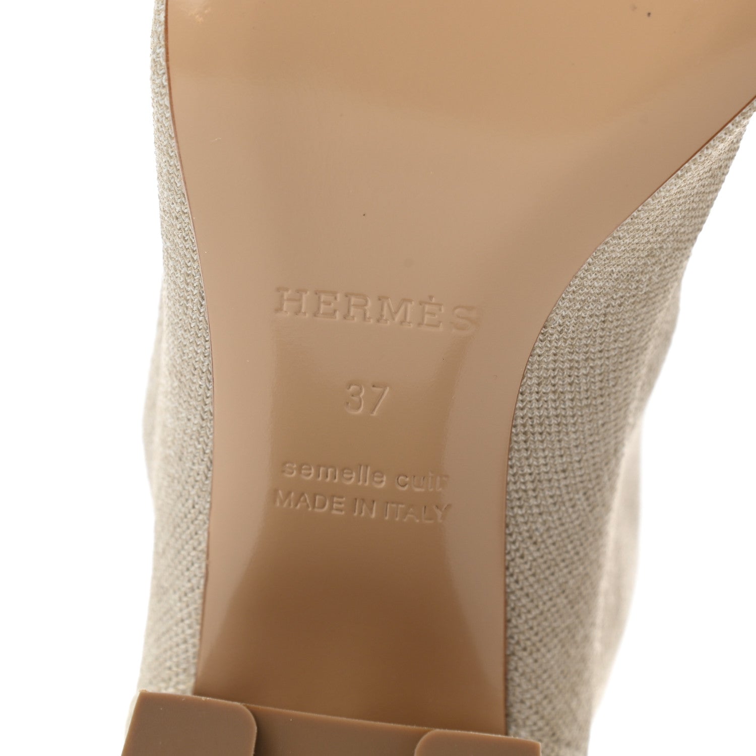 Hermes Knit Calfskin Volver 60 Ankle Boots 37 Nocciola 6 of 10