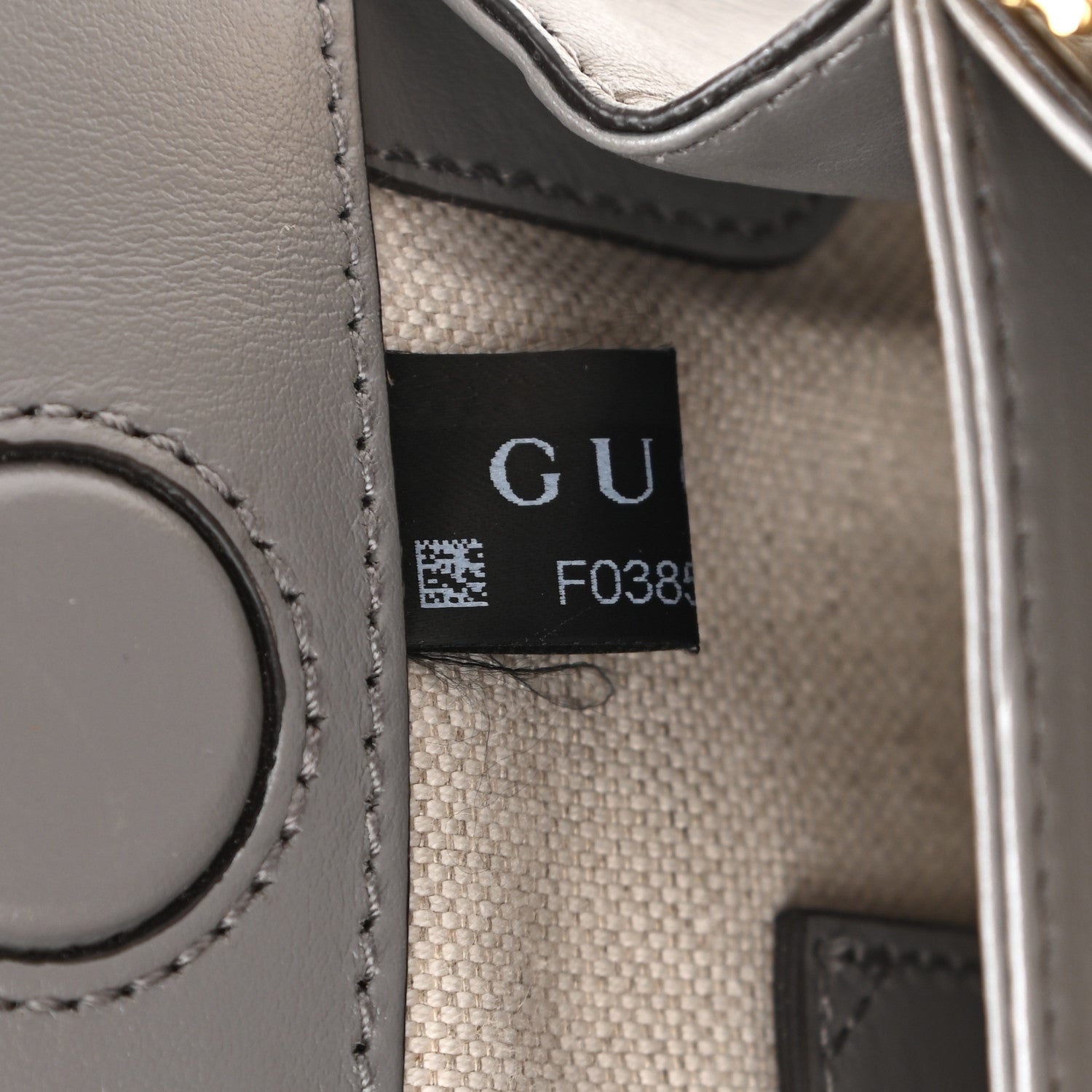 Gucci Calfskin GG Matelasse Small Slim Chain Shoulder Bag Dusty Grey Natural 8 of 11