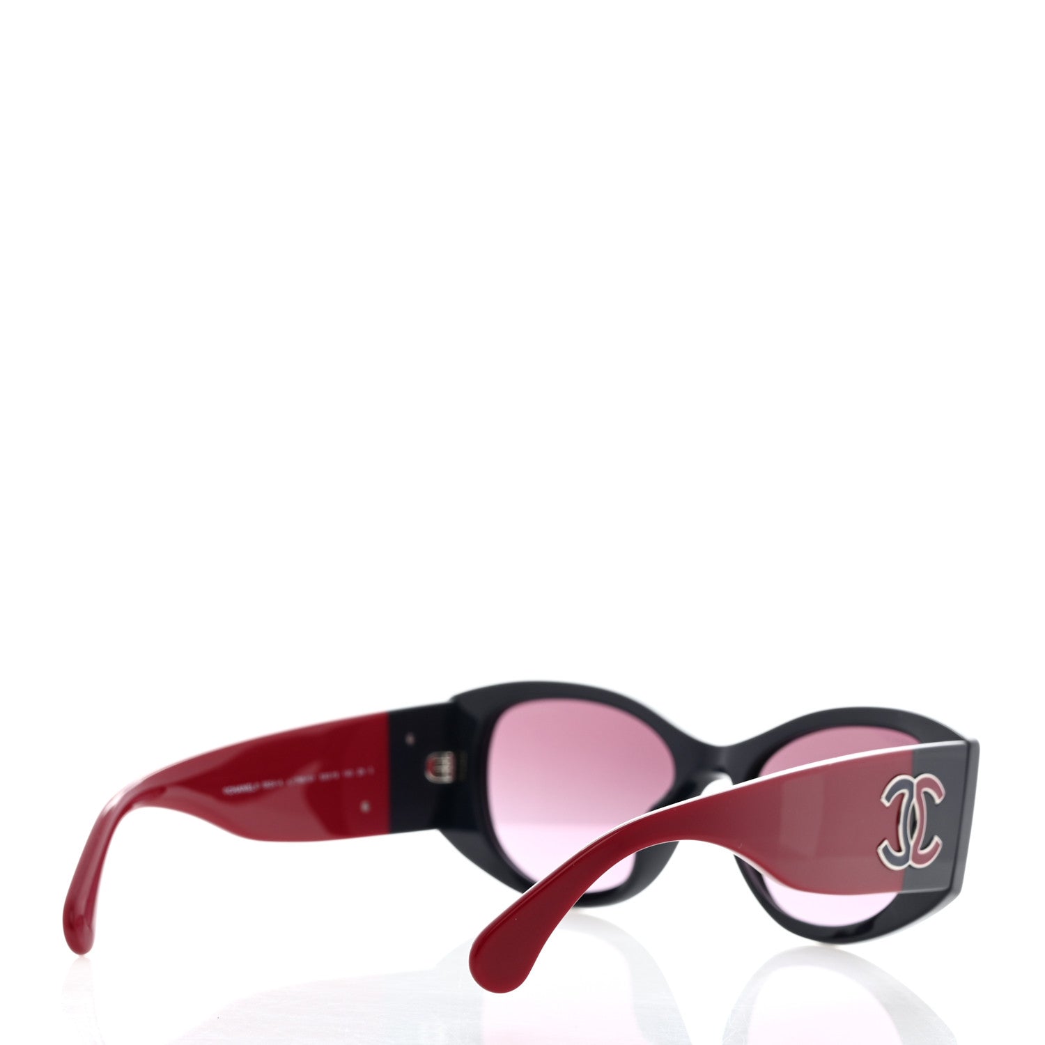 Chanel Acetate Oval Sunglasses 5524-A Blue Red 4 of 8