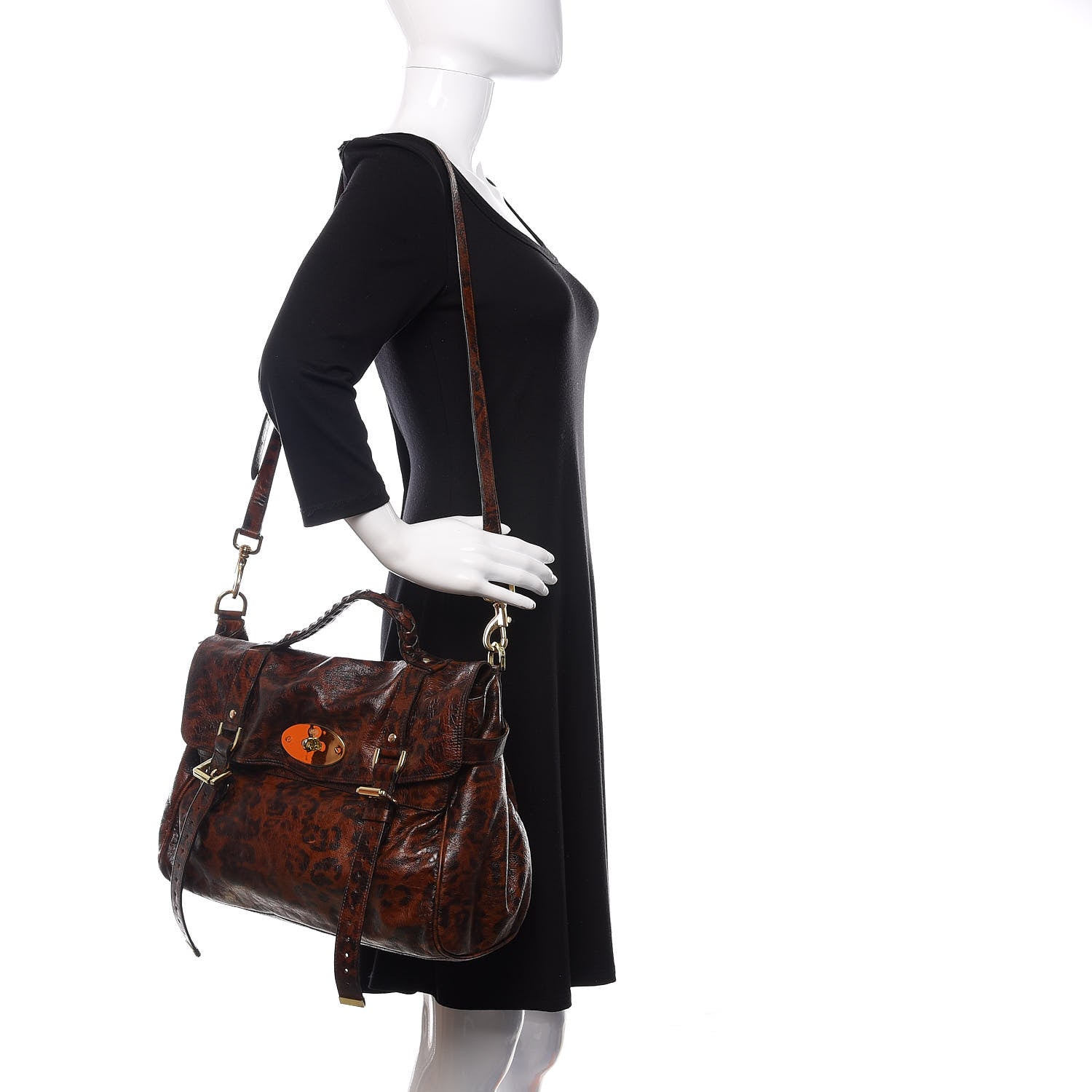 Mulberry Shiny Leopard Oversized Alexa Dark Oak 3 of 17