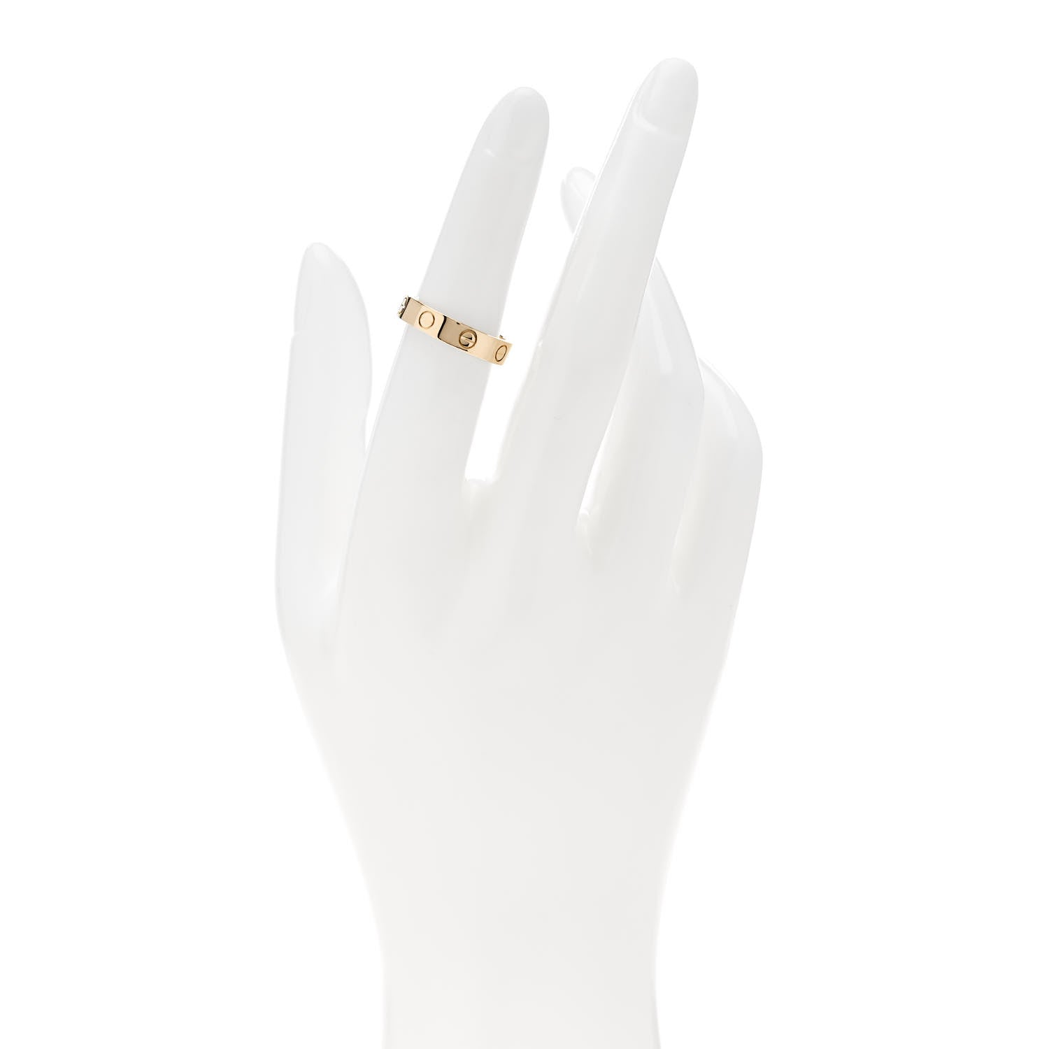 Cartier 18K Yellow Gold Diamond 4mm LOVE Wedding Band Ring 50 5.25 2 of 5