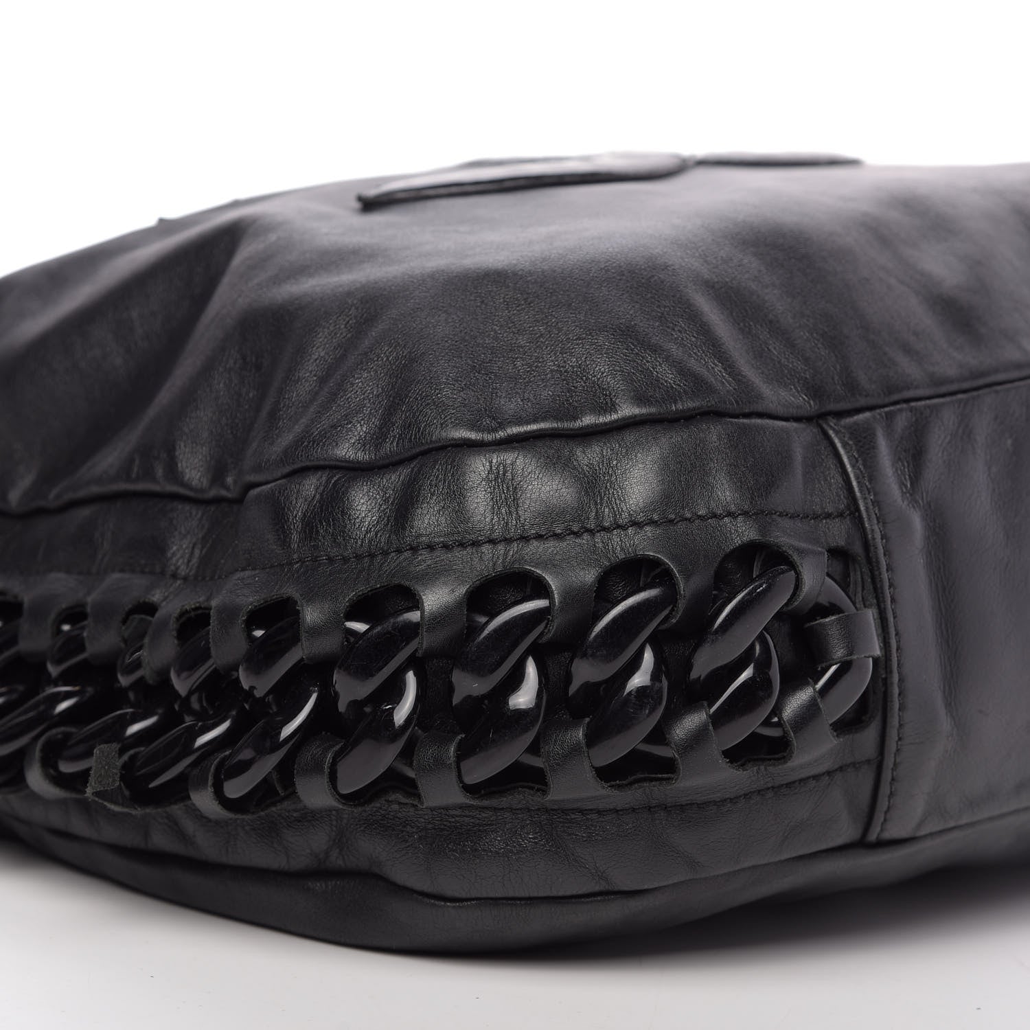 Chanel Calfskin Modern Chain Rhodoid Hobo Black 7 of 13