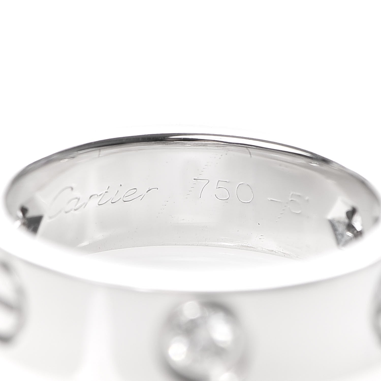 Cartier 18K White Gold 3 Diamond 5.5mm LOVE Ring 51 5.75 4 of 4