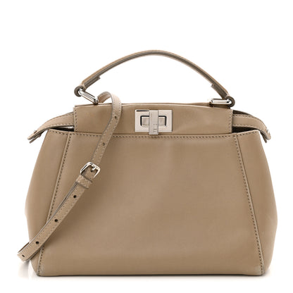 Fendi Nappa Mini Peekaboo Iconic Satchel Tortora 1 of 14