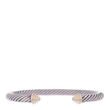 David Yurman Sterling Silver 14K Yellow Gold 5mm Cable Classics Bracelet 1 of 5