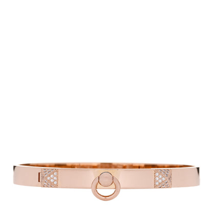 Hermes 18K Rose Gold Diamond PM Collier De Chien Bracelet SH 1 of 3