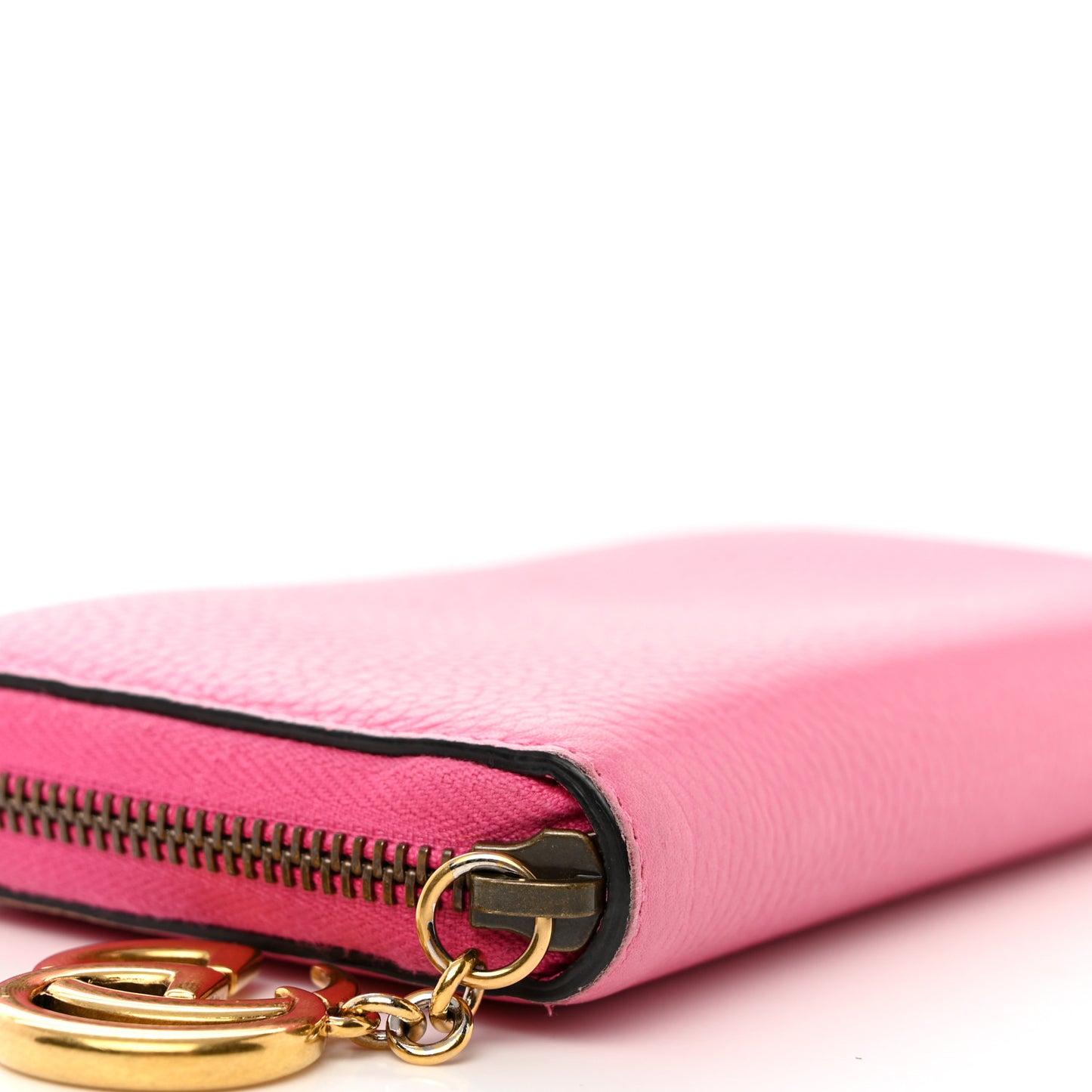 Cellarius Calfskin GG Marmont Charm Zip Around Wallet Pink Tropical Flower