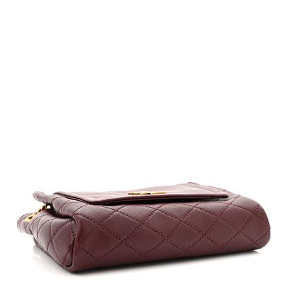 Saint Laurent Lambskin Quilted Monogram Mini Nolita Rouge Cabernet 4 of 10