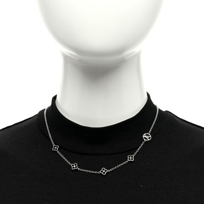 Louis Vuitton Flower Full Necklace Silver 2 of 5