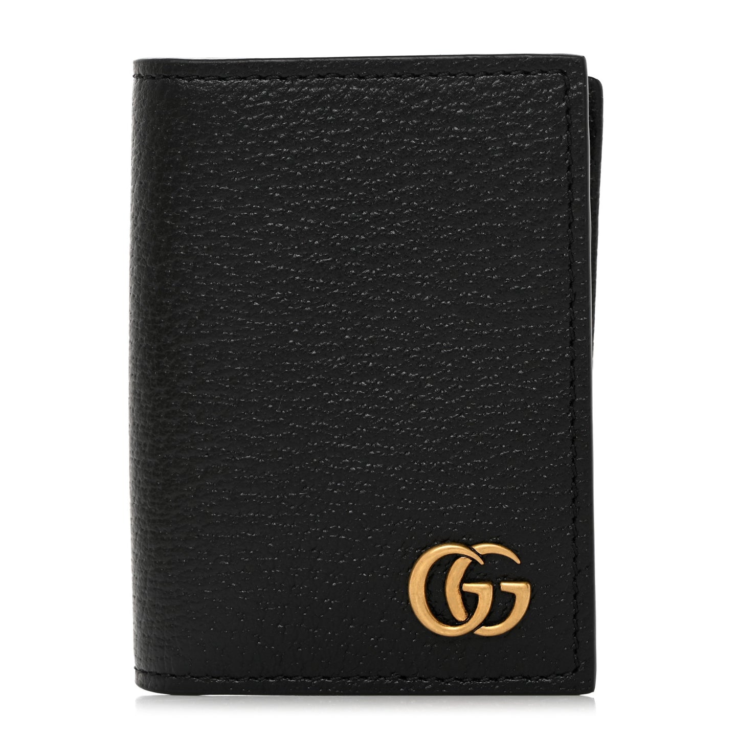 Calfskin Boar Effect GG Marmont Card Case Black