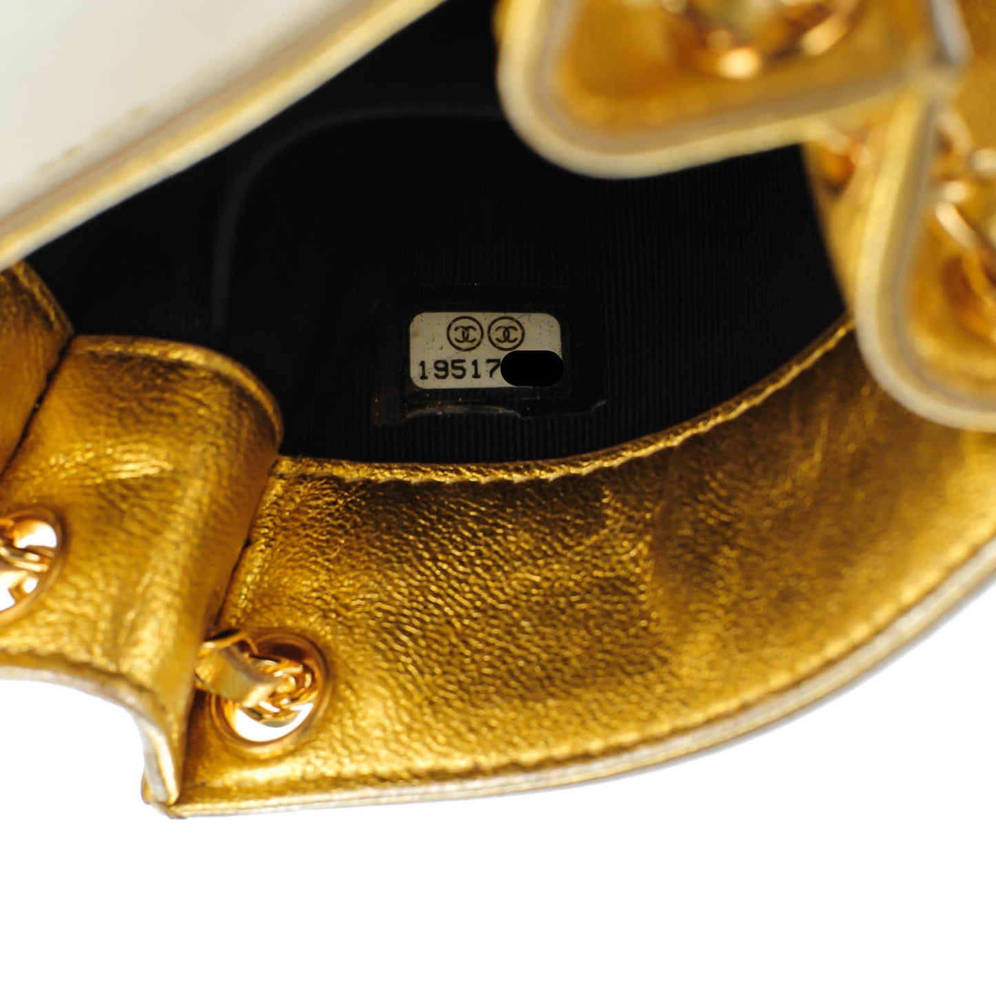 Patent Crossbody CC Phone Holder Gold