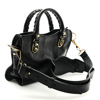 Balenciaga Chevre Gold Metallic Edge Hardware Mini City Black 3 of 7