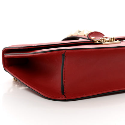Valentino Garavani Vitello Medium Glam Lock Rockstud Flap Red 8 of 9
