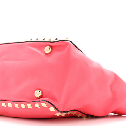 Valentino Garavani Vitello Small Rockstud Tote Deep Rose 9 of 10