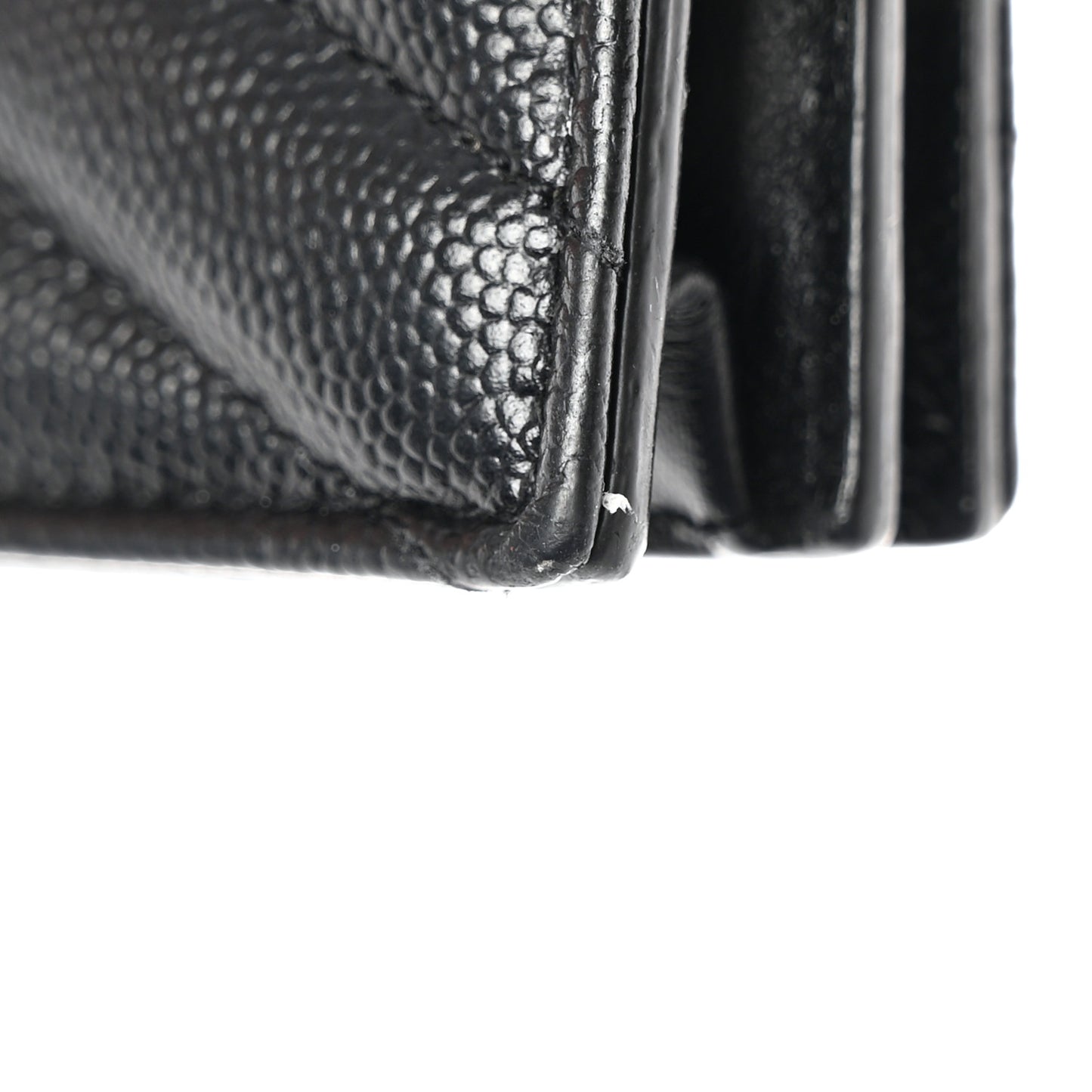Grain De Poudre Matelasse Chevron Monogram Card Case Black