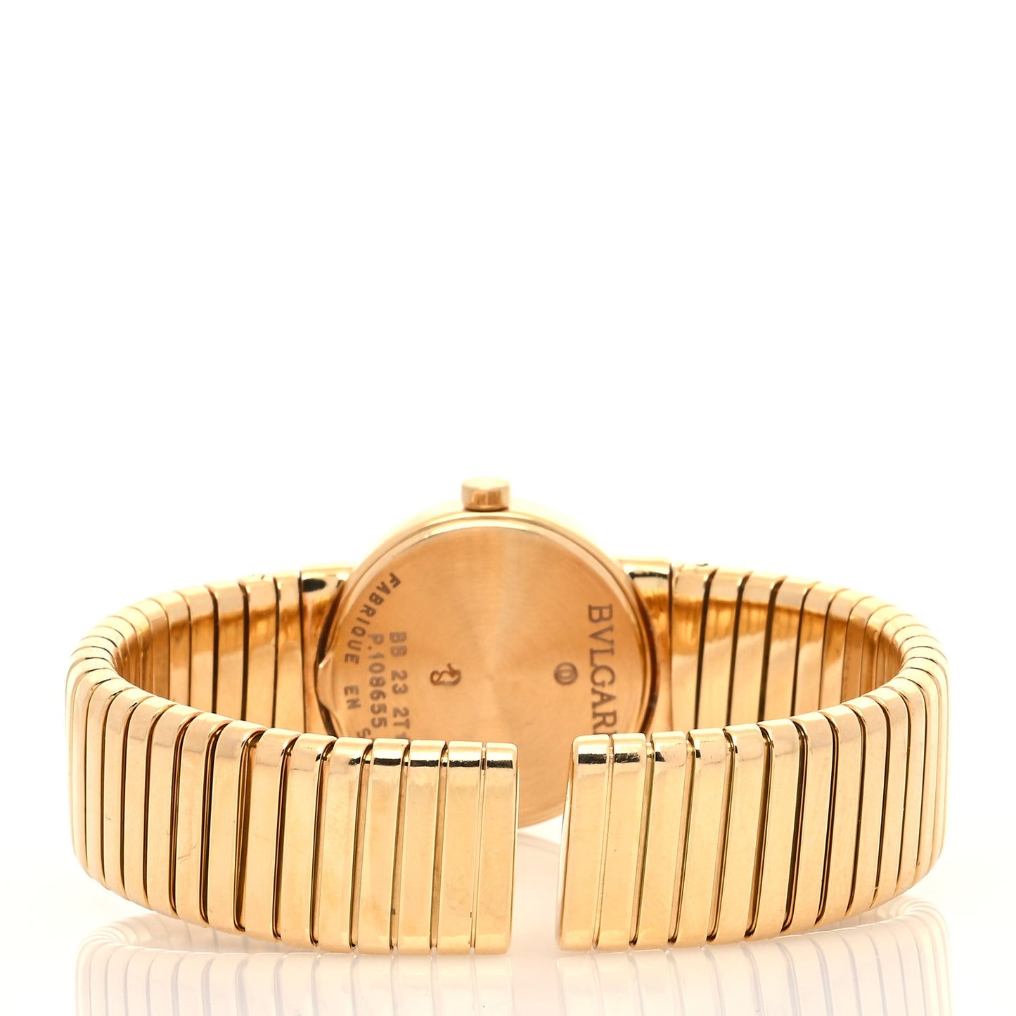 18K Yellow Gold 23mm Tubogas Quartz Watch Black