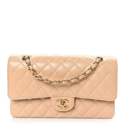 Chanel Caviar Quilted Medium Double Flap Beige 1 of 10