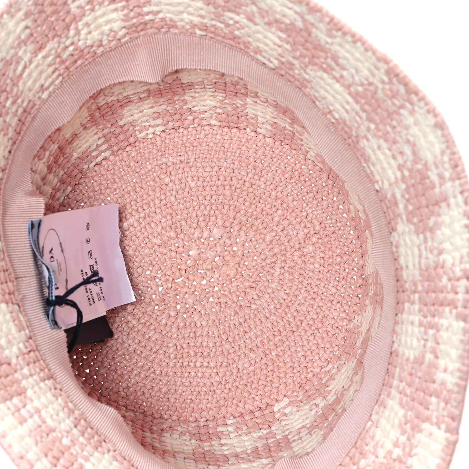 Prada Yarn Raffia Effect Crochet Triangle Bucket Hat S Alabastro 7 of 8