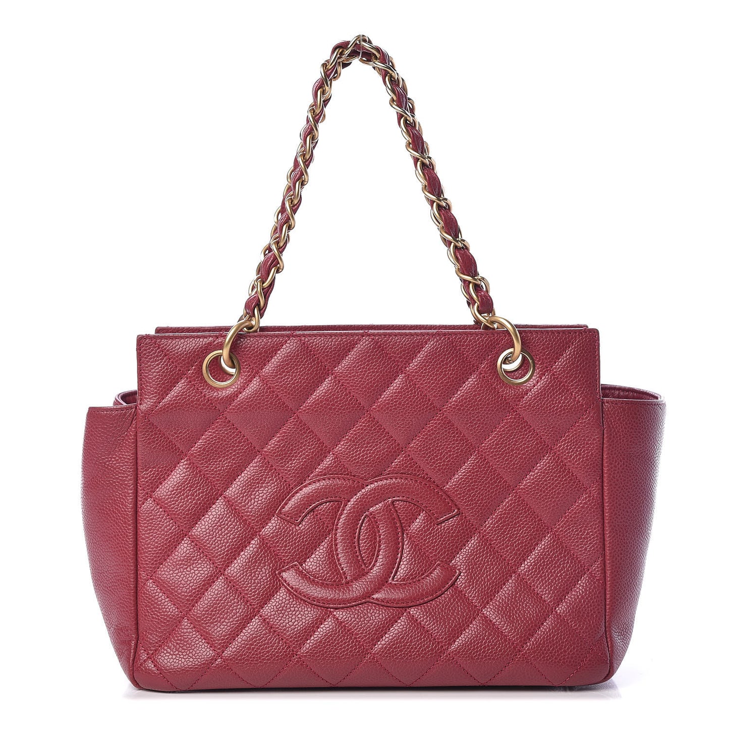 Caviar Quilted Petit Timeless Tote PTT Dark Pink