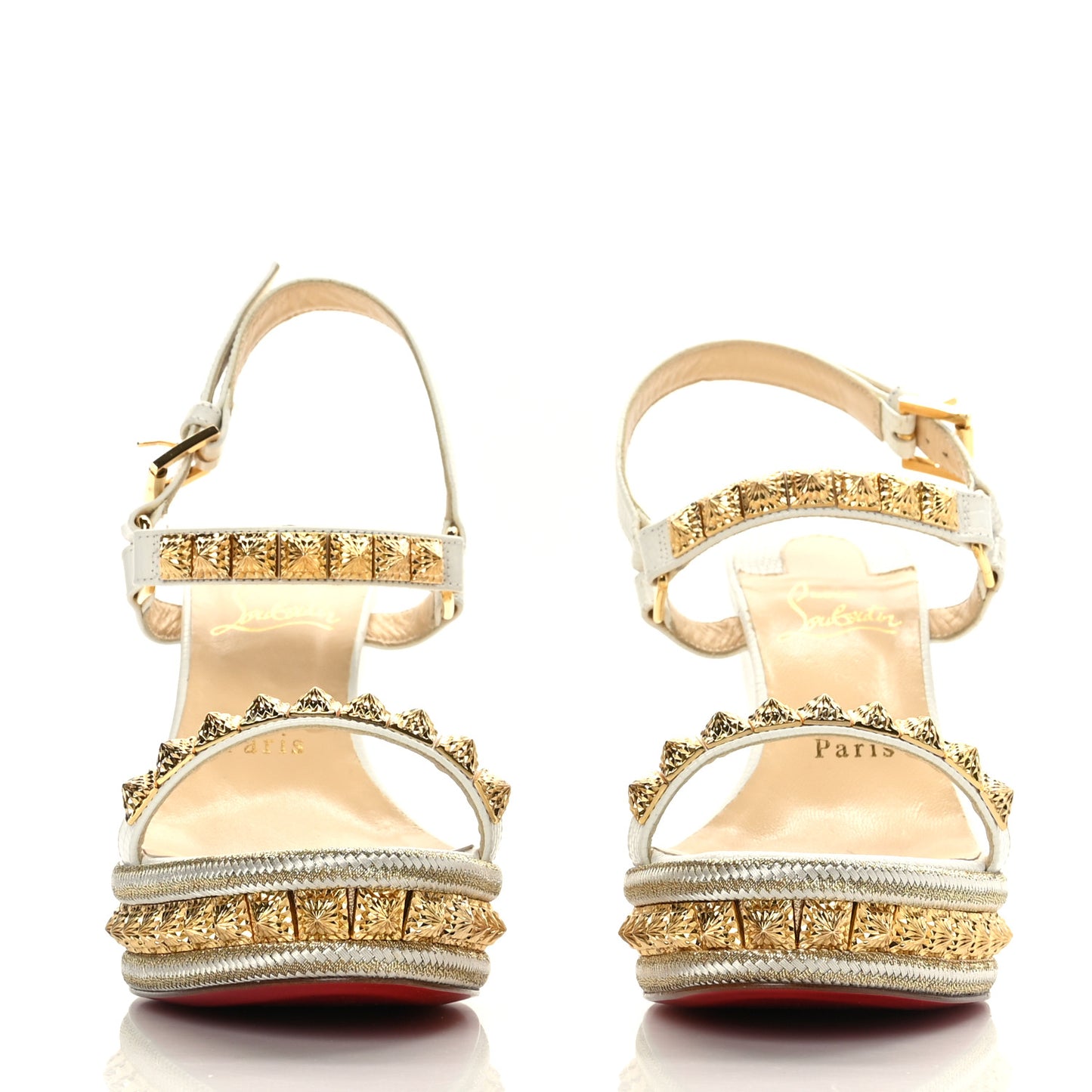 Calfskin Zarli Pyraclou 110 Platform Sandals 38 White