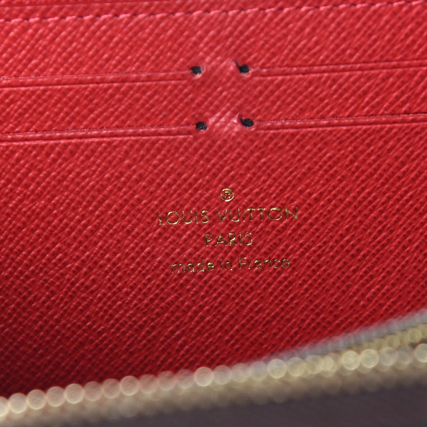 Damier Ebene Clemence Wallet Cherry