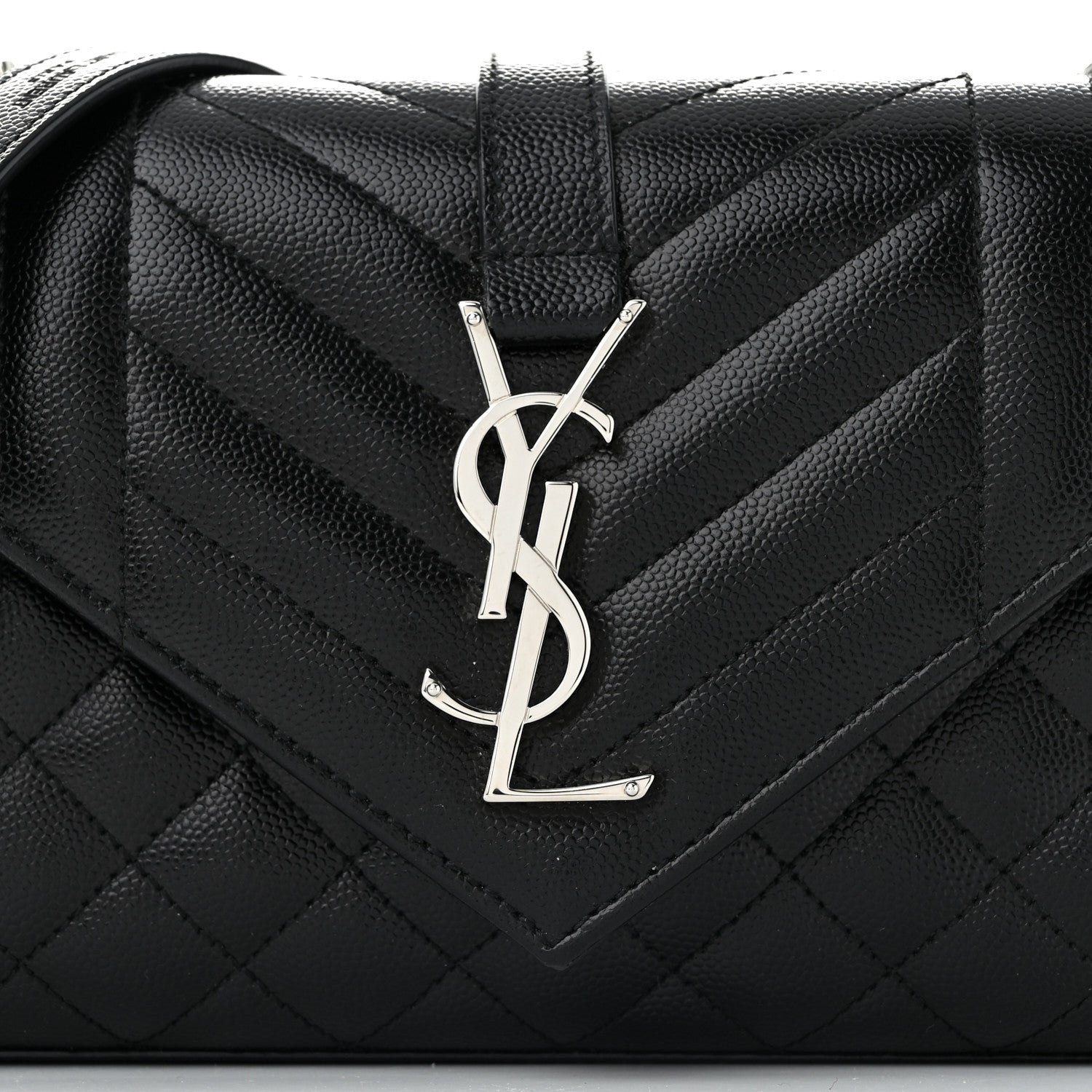 Saint Laurent Grain De Poudre Textured Mixed Matelasse Triquilt Small Monogram Satchel Black 7 of 10
