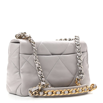 Chanel Lambskin Quilted Medium Chanel 19 Flap Grey 3 of 11