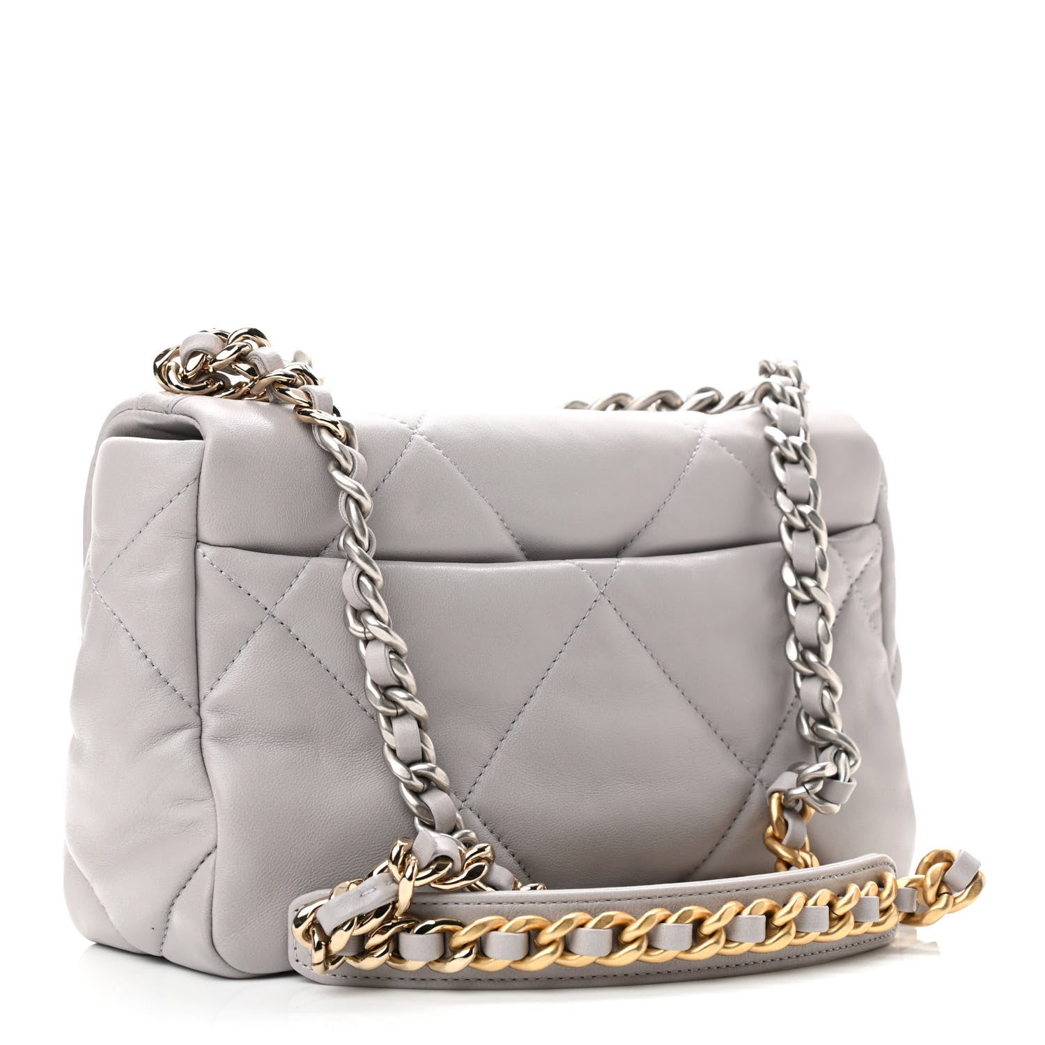 Chanel Lambskin Quilted Medium Chanel 19 Flap Grey 3 of 11