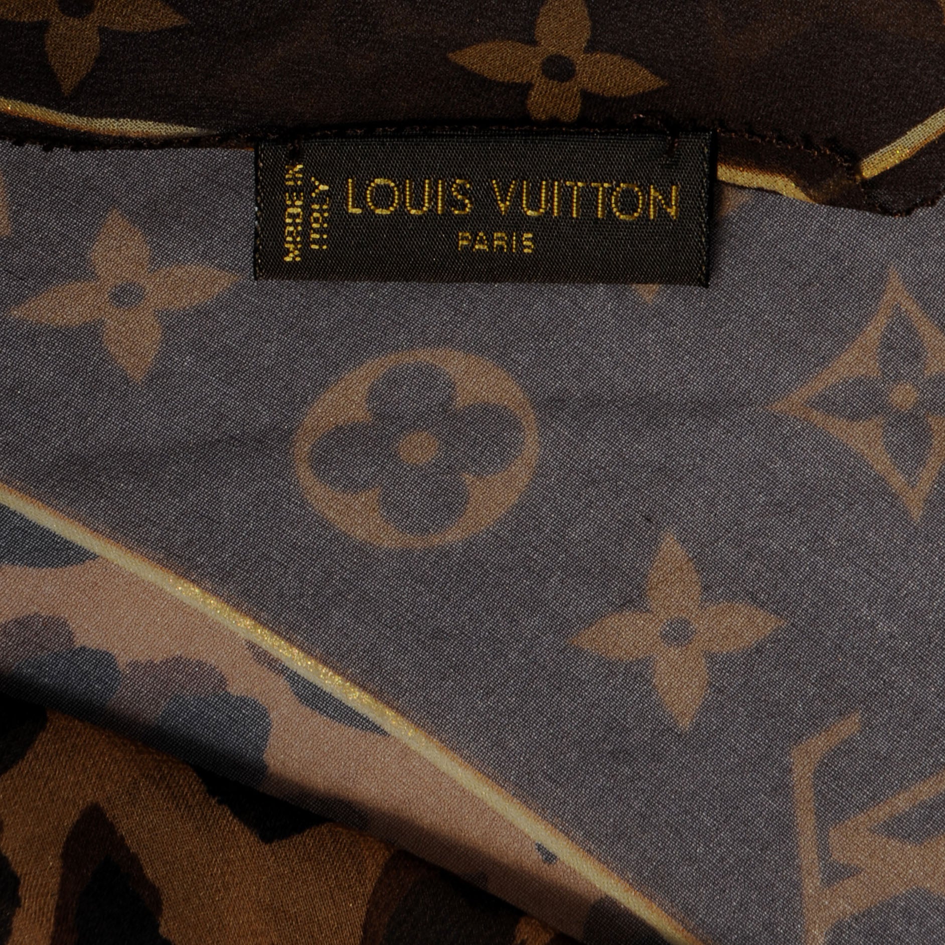 Louis Vuitton Silk Leopard and Monogram Scarf 4 of 5