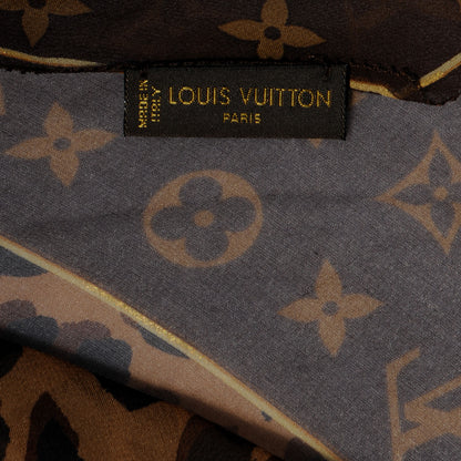 Louis Vuitton Silk Leopard and Monogram Scarf 4 of 5