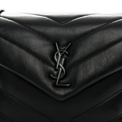 Saint Laurent Calfskin Y Quilted Monogram Toy Loulou Crossbody Bag Black 9 of 11