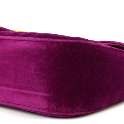 Gucci Velvet Matelasse Small GG Marmont Shoulder Bag Fuchsia Violet Cyclamen 11 of 11