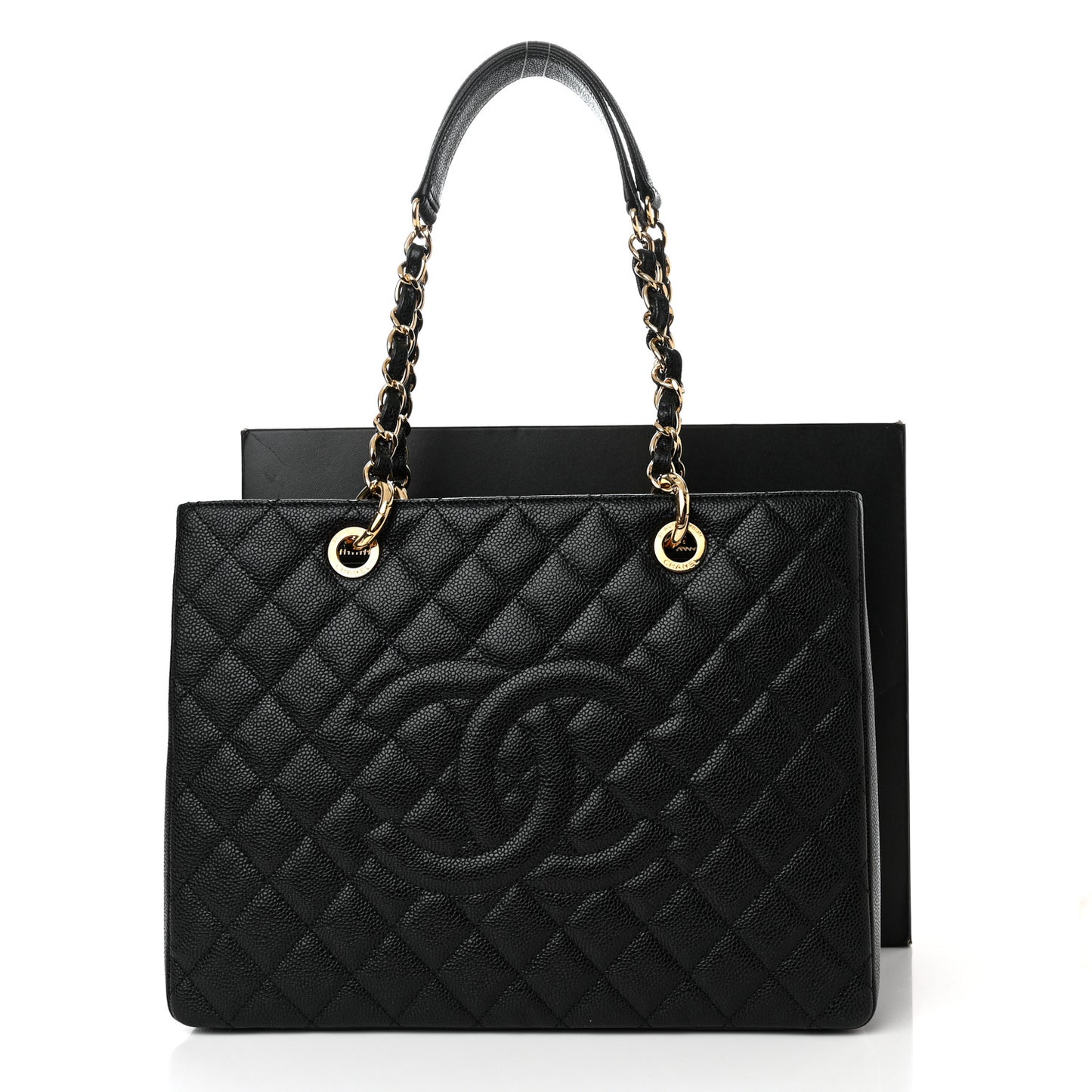 Caviar Quilted Grand Shopping Tote GST Black