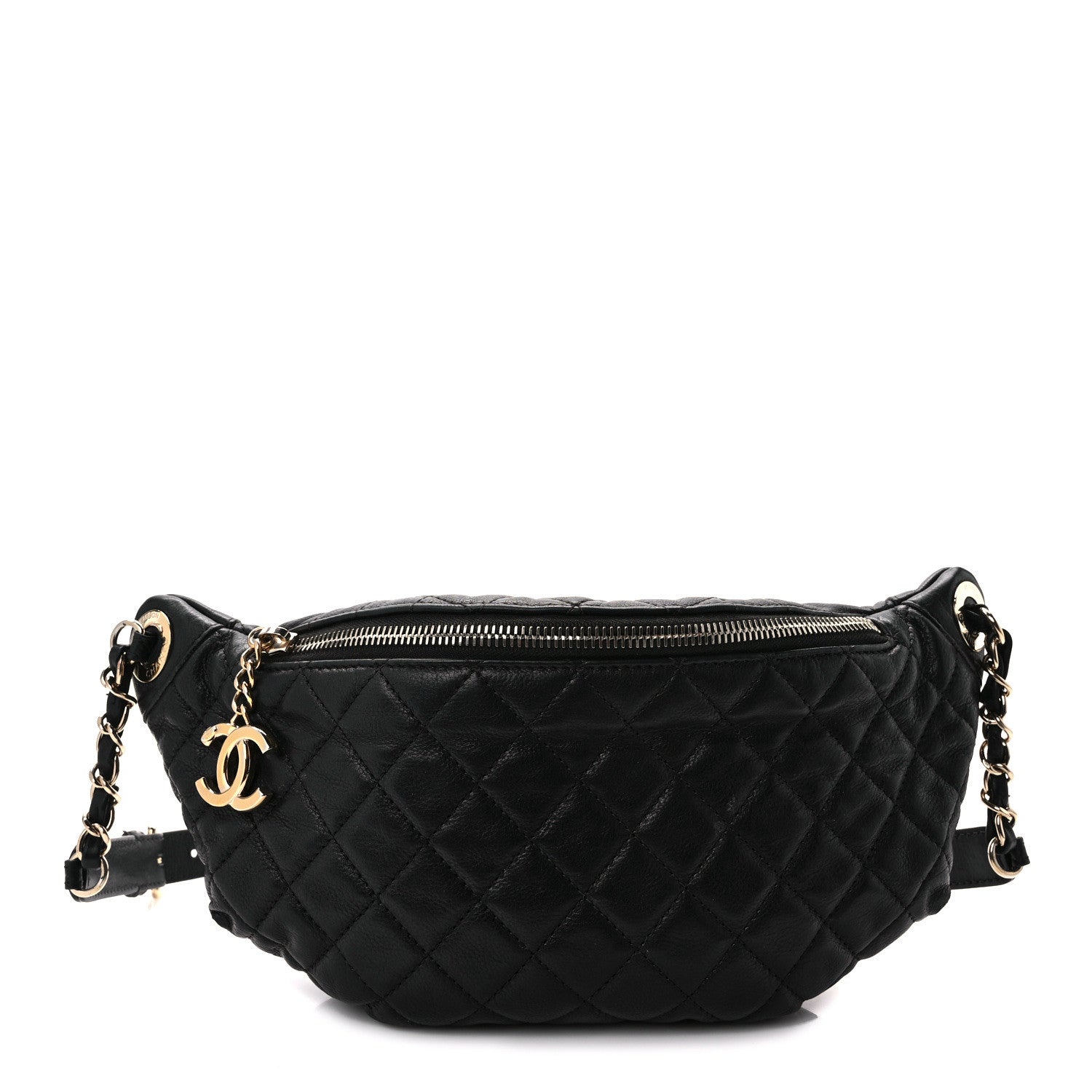Chanel Calfskin Quilted Banane Waist Bag Fanny Pack Black 1 of 11
