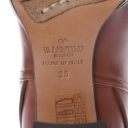 Valentino Garavani Calfskin Unicorn Buckle Ankle Booties 36 Cognac 6 of 8