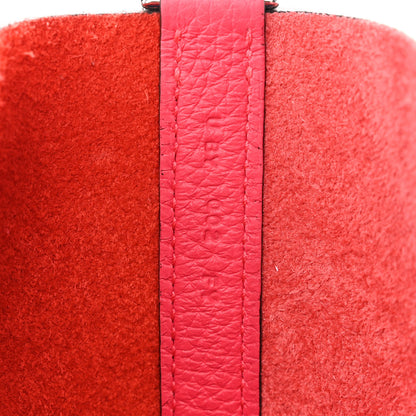 Hermes Taurillon Clemence Casaque Picotin Lock 22 MM Rouge De Coeur Rose Extreme Bleu Zanzibar 6 of 9
